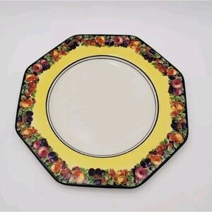 Vintage Empire Ware Empire Works England Plate Fruit Design Yellow AS-IS